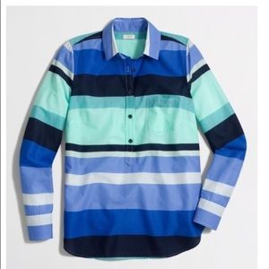J. Crew factory printed stripe popover shirt XXS